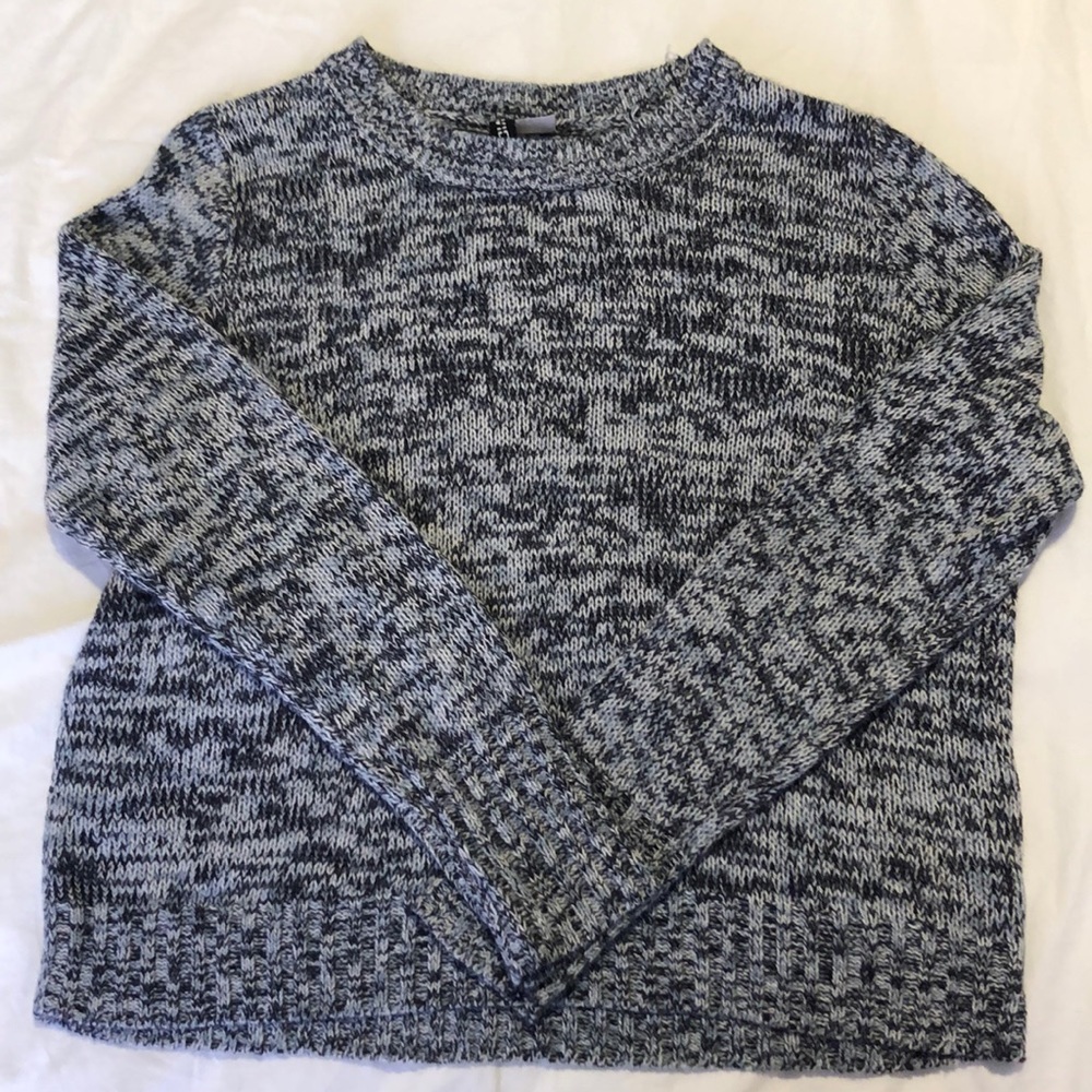 blue knit sweater